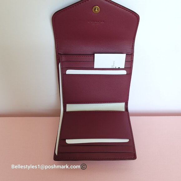 COACH Wyn Small Wallet In Colorblocked Signature Canvas & Leather-Tan Rust - Picture 12 of 16